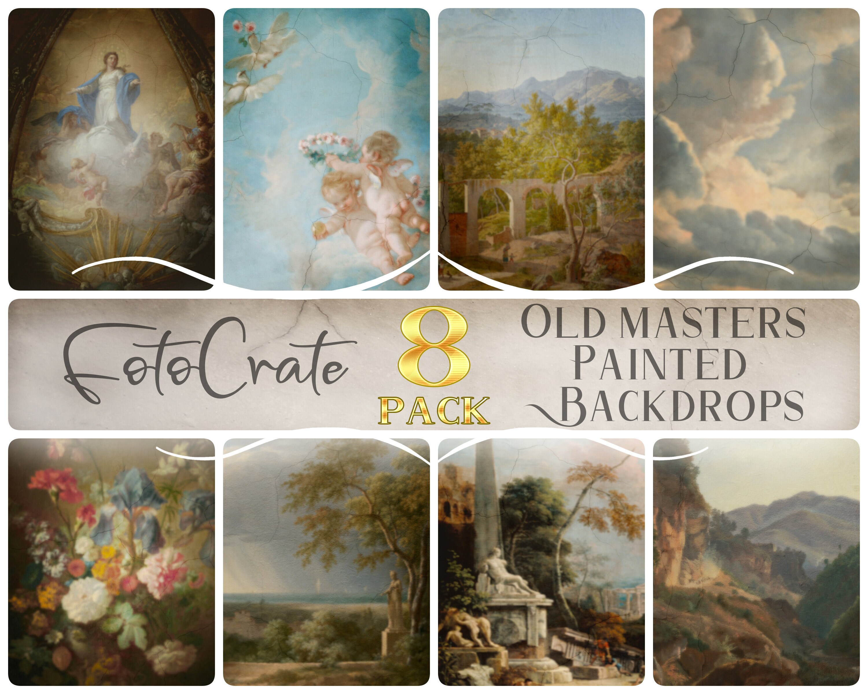 8 Old Master Digital Backgrounds Digital Backdrop Photoshop - Etsy