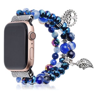 Blue agate bracelet for apple watch band Charm Bracelet for iWatch