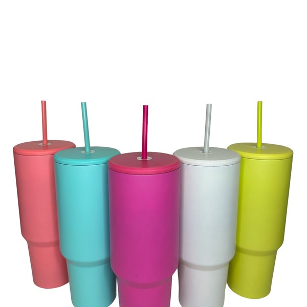 V3 - Matte 40 oz Sublimation Color Tumblers w/ Handle