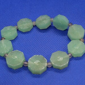Boho Chic Stretch Bracelet with Octagon Jade Bead | Artisanal Bohemian Jewelry