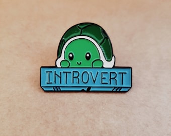 Introvert Turtle Enamel Pin | lapel pin | pinback | Turtle Pin