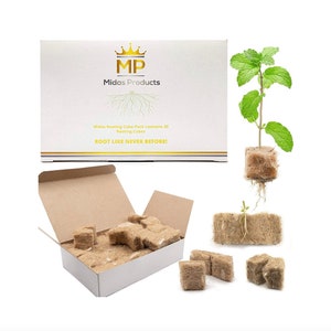 Rooting Promoter Cubes for Cloning Kit - Biodegradable Root Booster - 30 1x1 inch Root Starter Seed Starter Plugs for Cloning Trays