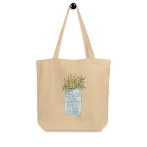 Bouquet of Sharpened Pencils tote bag, You&#39;ve Got Mail tote, Nora Ephron movie