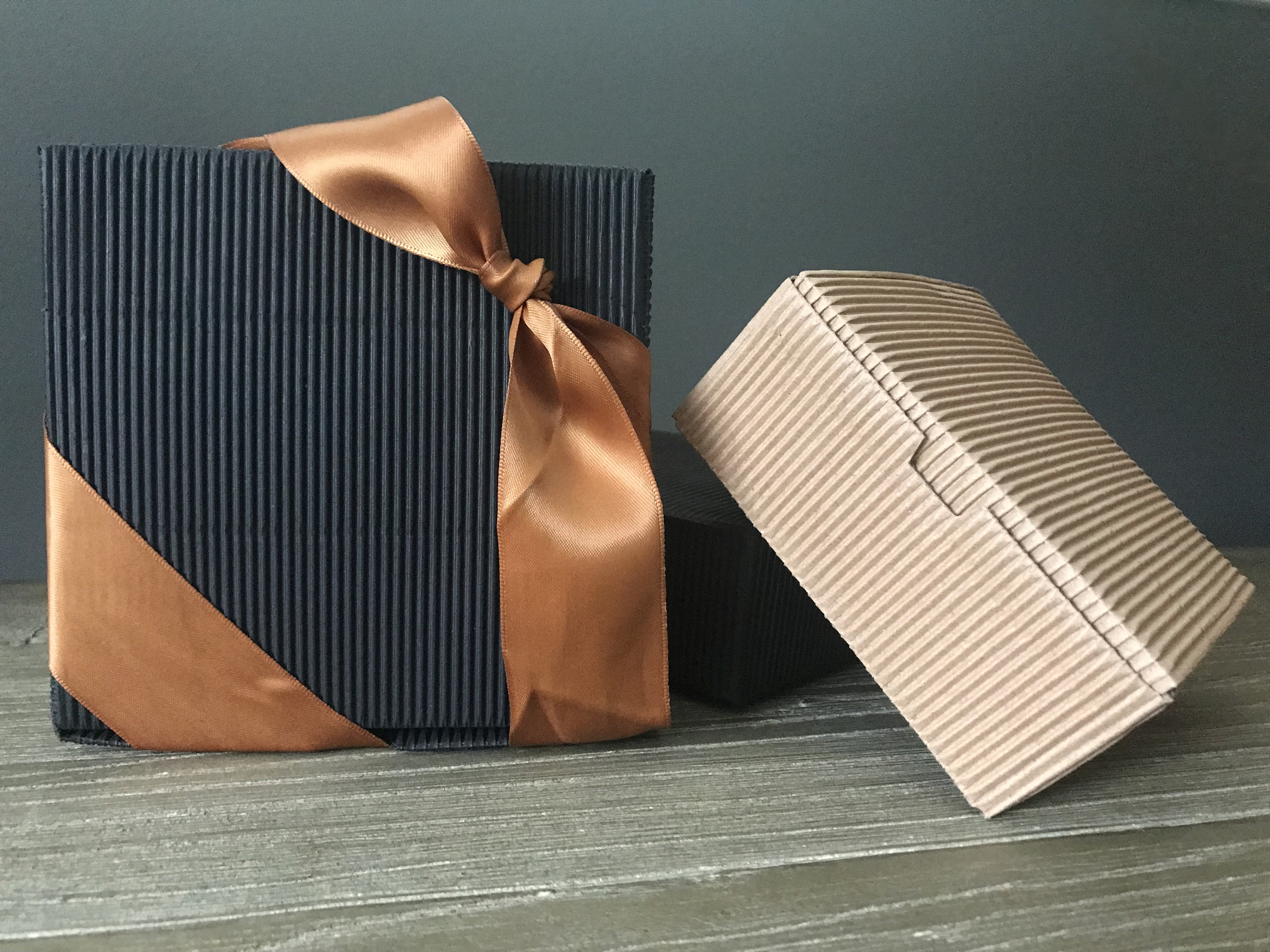 Black Corrugated Kraft Gift Boxes Chocolate Boxes Party Etsy