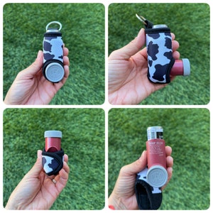 On the go Keychain Inhaler Holder *KIDSBACKPACK*KEYS*EMERGENCYKIT* Machine Washable Fits All Inhaler Sizes/ Clip on Inhaler Holder / Inhaler