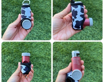 Personalized Keychain Inhaler Holder *KIDSBACKPACK*KEYS*EMERGENCYKIT* Machine Washable Fits All Inhaler Sizes