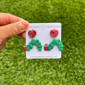 Caterpillar Earrings, Elementary School Earrings, Teacher Earrings, Gift for Teacher, One of a kind gift, Back to School Accessories,Teacher