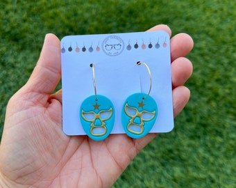 Luchador Earrings, Statement Earrings, Polymer Clay Earrings, Handmade Earrings, Clay Earrings, Earrings, Cinco De Mayo