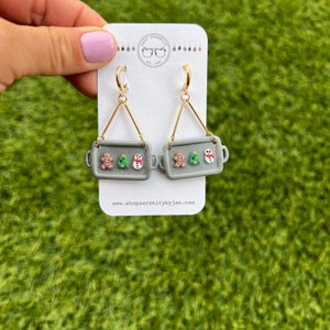 Christmas Cookies Baking Sheet, Christmas Party Earrings, Sugar Cookies,One of a Kind Earrings,Christmas Cookies, Gingerbread Earrings