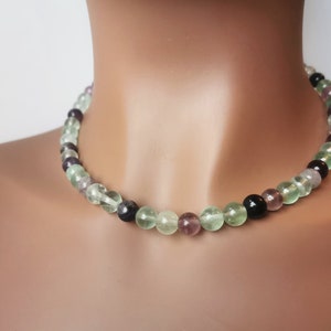 Rainbow fluorite necklace, fluorite crystal necklace, green fluorite, purple fluorite, fluorite necklace sale, fluorite choker