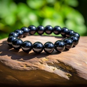 Shungite Beaded Bracelet for men and women, Crystal Bracelet, shungite, shungite jewelry, shungite bracelet, natural stone jewelry