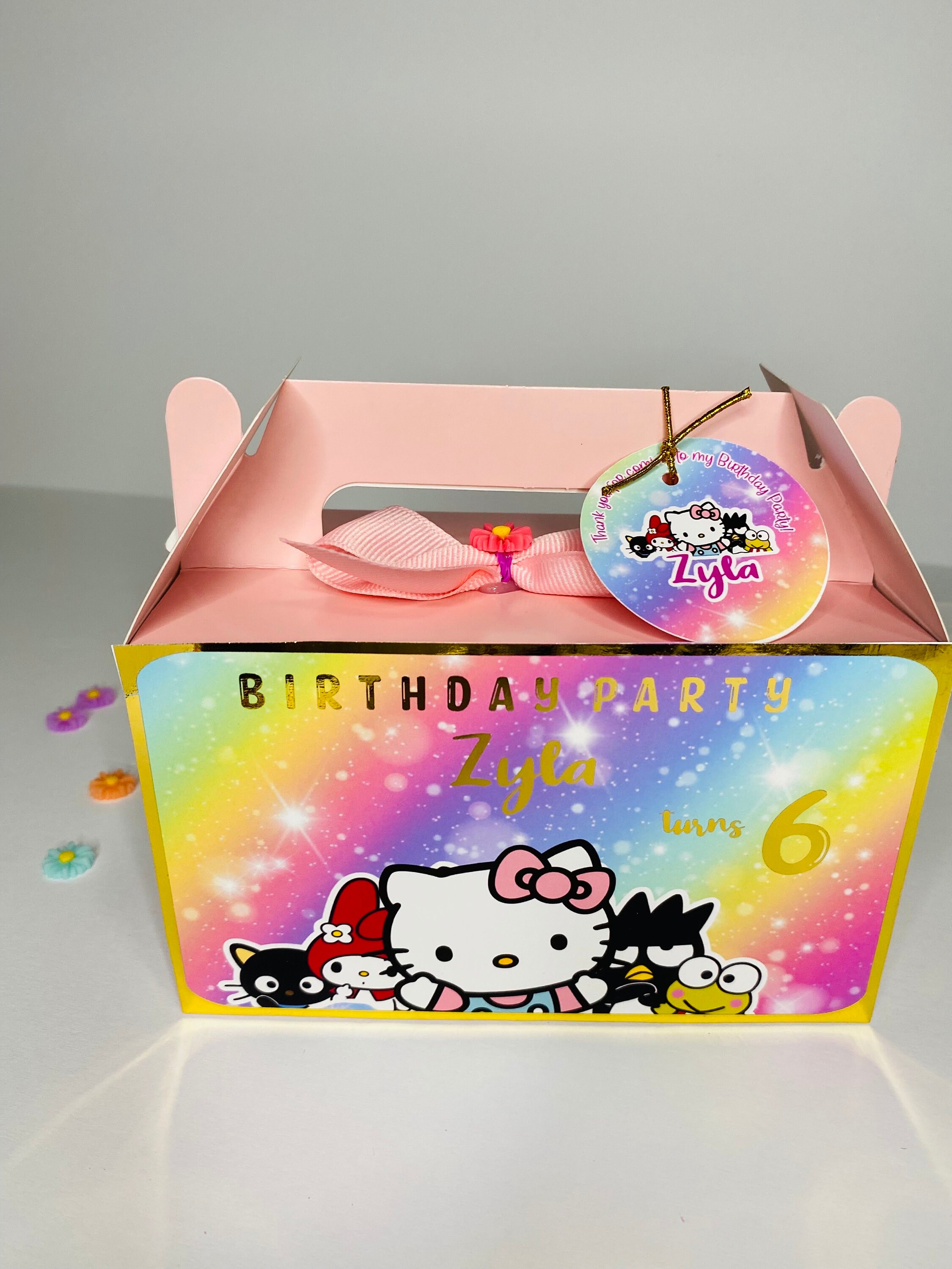 Hello Kitty Party Favor Box / Custom Party Box / Hello Kitty Etsy