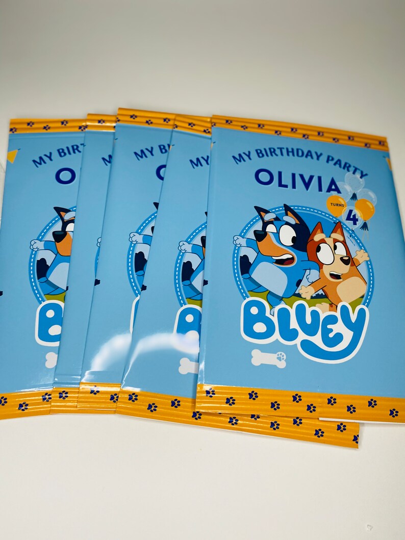 Bluey Chip Bags/favor Bags/ Custom Chip Bags/ Etsy Canada