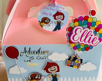 Up Carl and Ellie Adventure Book Gable Box / Carl and Ellie Up Adventure Party/ Birthday Gift Box / Party Supplies / Up Adventure Candy Box