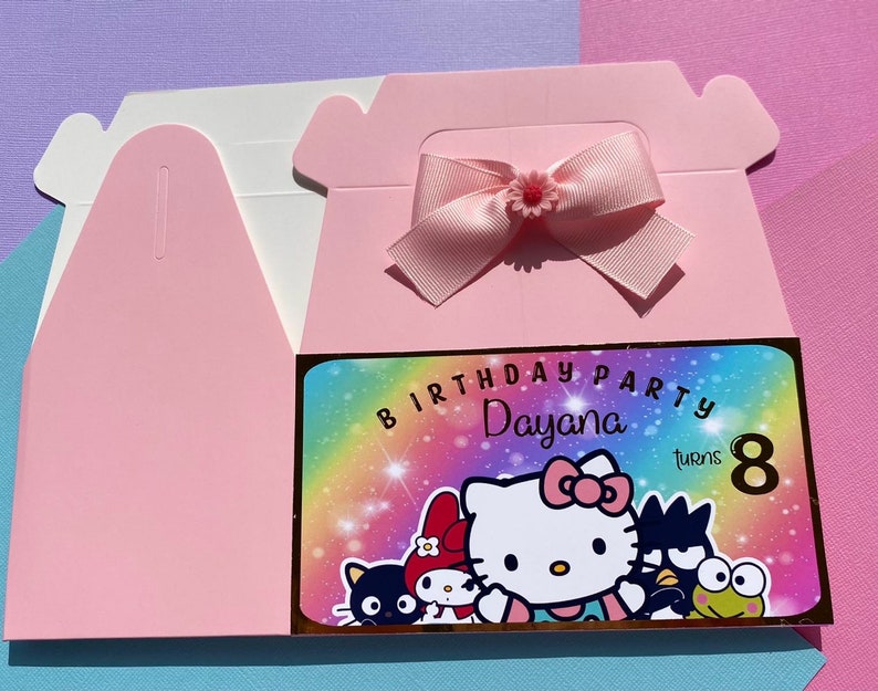 Hello Kitty Party Favor Box / Custom Party Box / Hello Kitty Gable Box