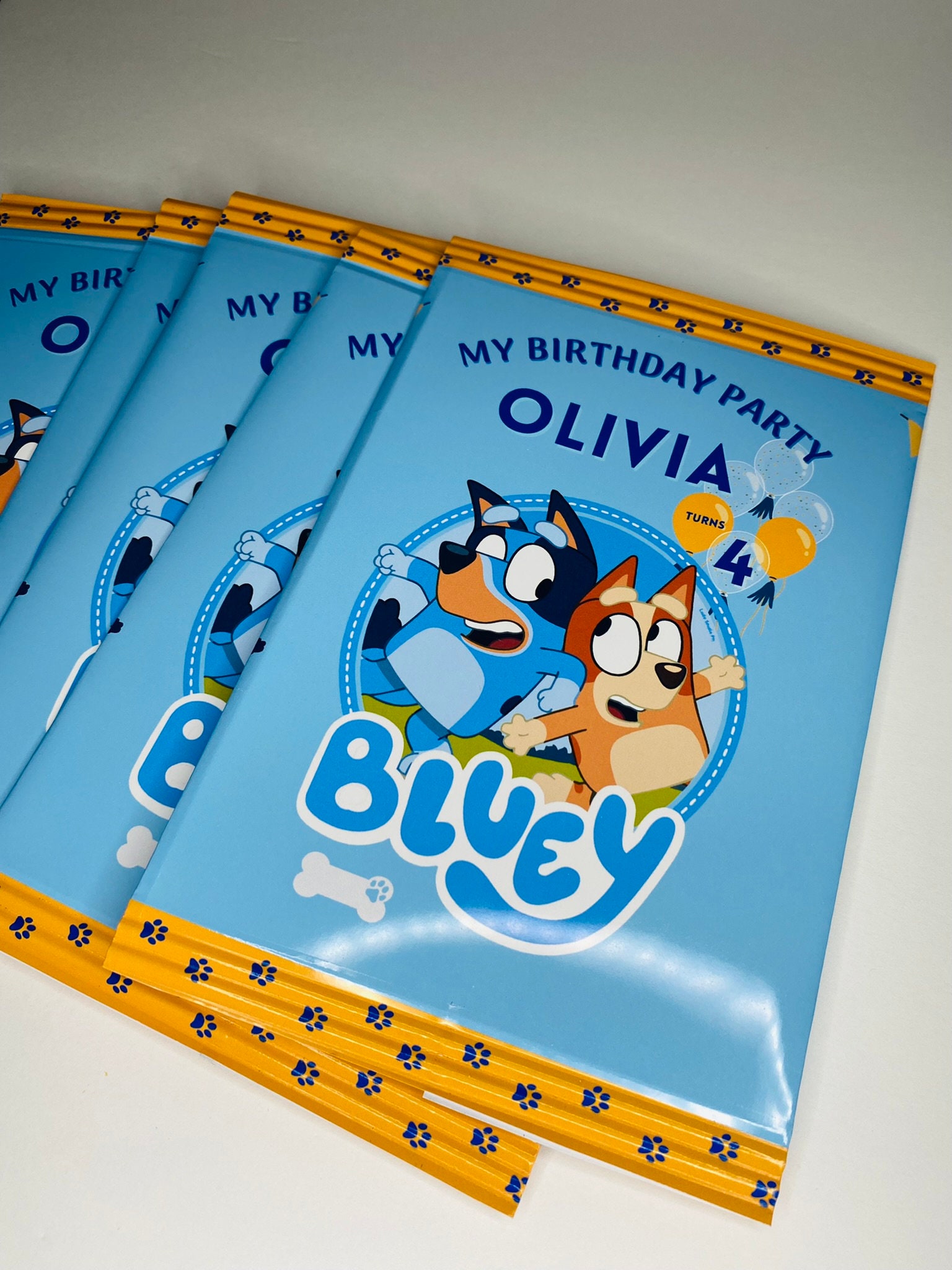 Bluey Chip Bags/favor Bags/ Custom Chip Bags/ Etsy