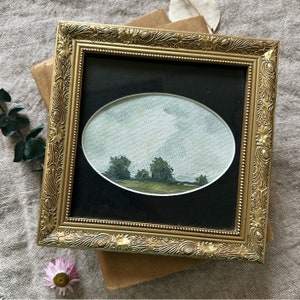 Art Original Oil Landscape small framed painting / signed original artwork / framed oil painting artwork / original decor painting