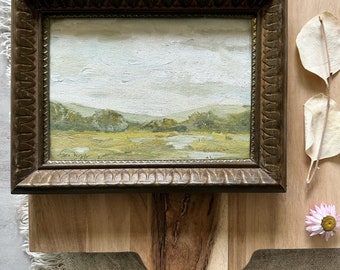 Art Original Oil Landscape small framed painting / signed original artwork / framed oil painting artwork / original decor painting