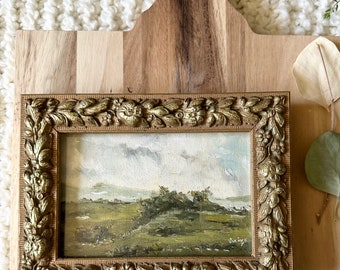 Art Original Oil Landscape small framed painting / signed original artwork / Gold framed oil painting artwork / original decor painting