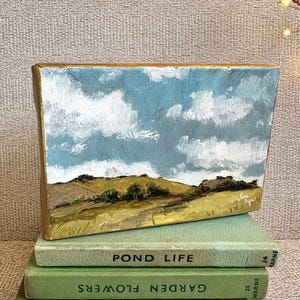 Original Oil Painting: French Countryside Landscape, Gold Frame (4x6)