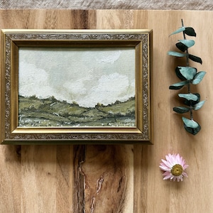 Art Original Oil Landscape small framed painting / signed original artwork / framed oil painting artwork / original decor painting