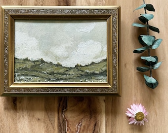 Art Original Oil Landscape small framed painting / signed original artwork / framed oil painting artwork / original decor painting