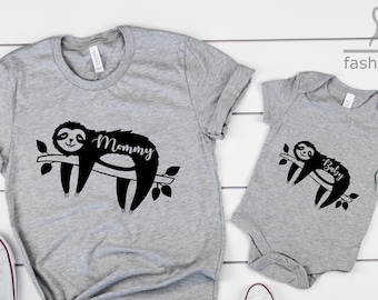 Sloth Mommy And Baby Shirt | Mommy And Baby | Sloth Family Shirt | Sloth Matching Shirt | Gift Tees