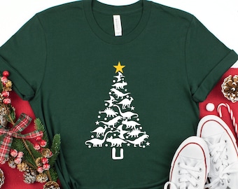 Dinosaur Christmas Tree Shirt | Funny Christmas Shirt | Boy's Xmas T-Rex | 2023 Christmas |Christmas Pajamas | Family Christmas Shirt