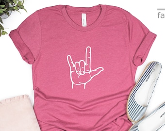 ASL I Love You Shirt | Hand Sign Shirt| Love Shirt | Valentine's Day Shirt  | Couple Shirt | Gift For Her |  Gift For Him | Gift Tees
