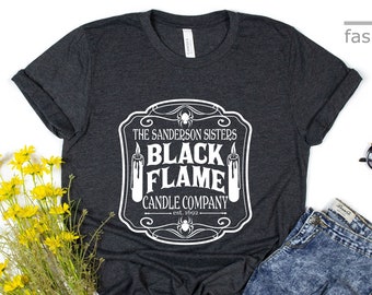 Shirt Black Flame Candle Company | Sanderson-shirt | Halloween-shirts | Herfstshirt dames | Overhemd Sanderson-zus | Grappig | Cadeau-T-shirts