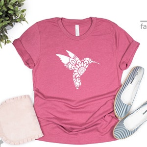 Hummingbird Mandala Shirt | Mandala Shirt | Cute Women  Shirts | Bird Lover | Gift Tees