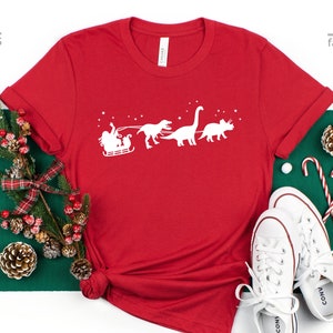 Christmas Dinosaur Sleigh Ride Shirt | Boy's Xmas T-Rex | Funny Christmas Shirt | 2023 Christmas |Christmas Pajamas | Family Christmas Shirt