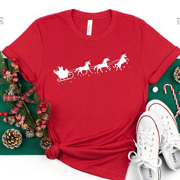 Christmas Unicorn Sleigh Ride Shirt | Girls' Xmas | Funny Christmas Shirt | 2023 Christmas | Christmas Pajamas | Family Christmas Shirt