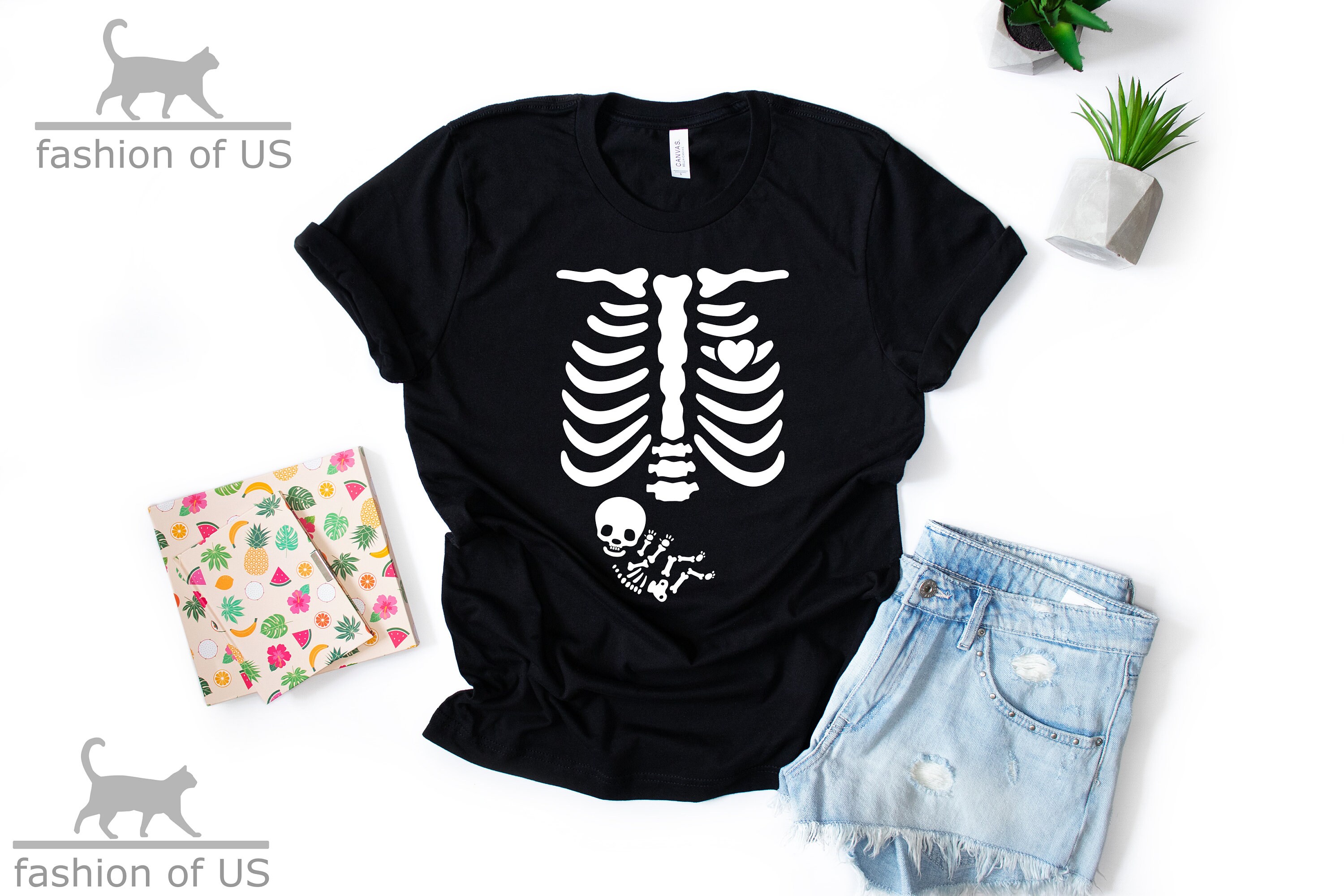 Discover Halloween Pregnancy Announcement Shirt | Skeleton Baby Shirt | Baby Belly Shirt | Beer Belly Shirt | Matching Couple Shirt | Mommy To Be