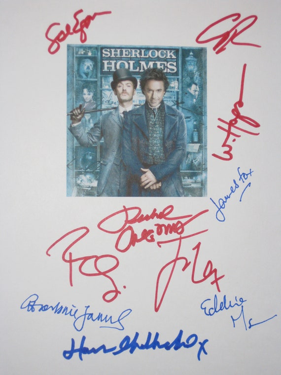 Sherlock Holmes Signed Film Movie Script Screenplay X10 Robert Etsy Sherlock Holmes Signed Film Movie Script Screenplay X10 Robert Etsy
