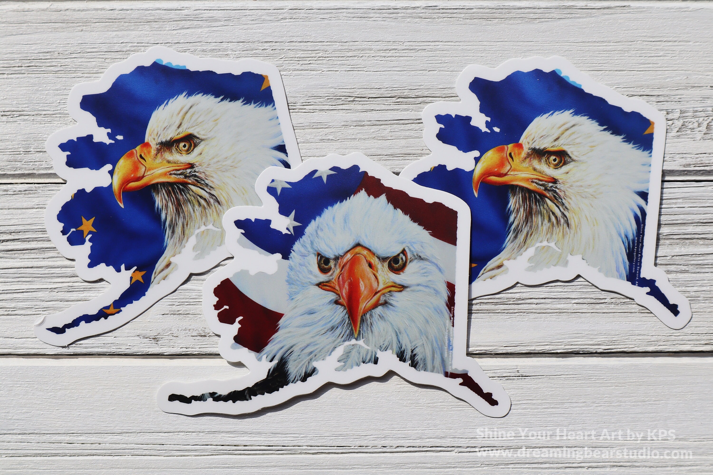 Collier Pendentif Aigle Drapeau Américain En Acier Inoxydable Doré - Neuf Sans Emballage