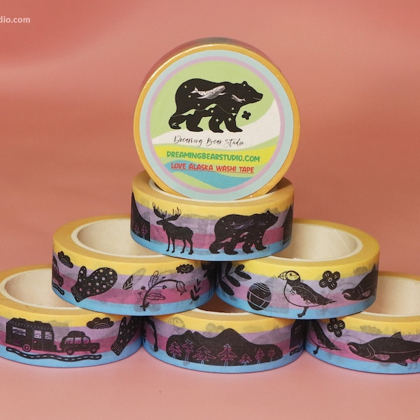 Cute Alaska Theme Washi Tape - Stationery Washi Tape, Planner, Bullet Journal, Scrapbook, Stickers, Masking Washi Tape, gift for her, artist