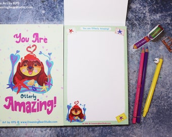 Cute Sea Otter Letter Writing Pad | Tear off A5 notepad | A5 Notepad | You Are Otterly Amazing Notepad | To do List | Perfect Gift Ideas