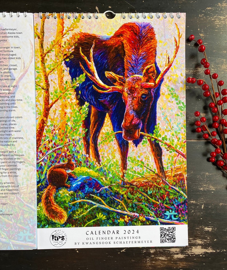 Wall Calendar 2024 Art L Calendar 2024 One of A Kind Wildlife Painting