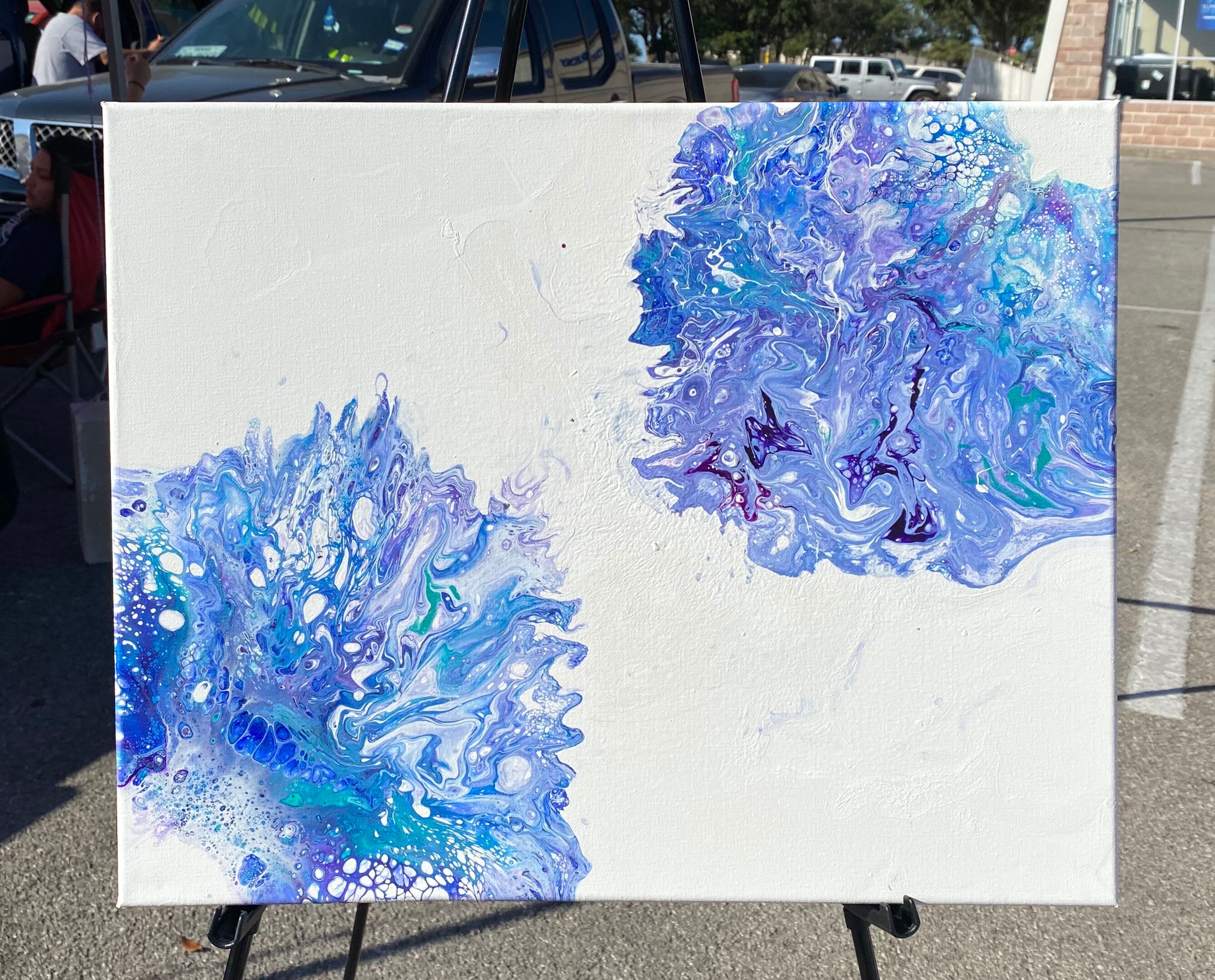 Purple blue and teal abstract wall art Large Wall Decor Etsy