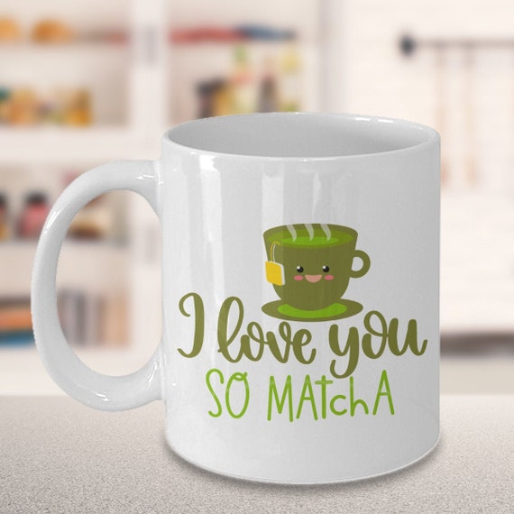 Cute Matcha Mug, Matcha Lover Gift, Green Tea Mug, Green Tea Lover