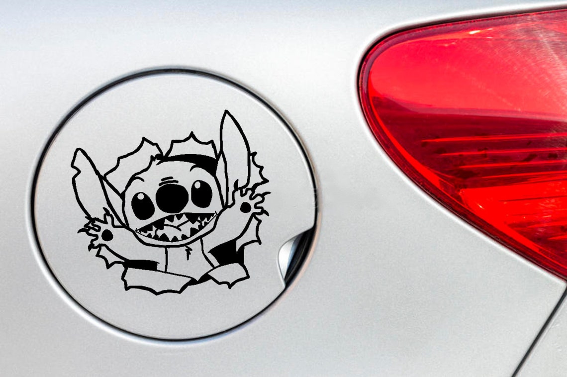 Stitch Surprise Gas Tank Car Sticker Decal / Vinyl Etsy