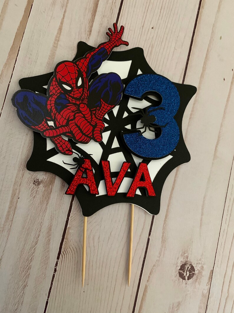 spiderman birthday cake topper spiderman themed party etsy