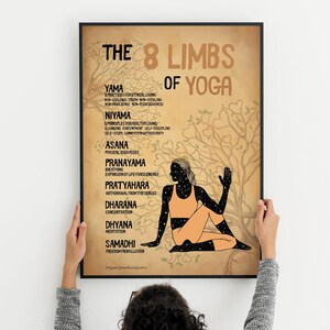 8 limbs of yoga Printable, INSTANT DOWNLOAD, ashtanga yoga art, asana, yoga birthday gift, home office, yoga studio decor, digital file only