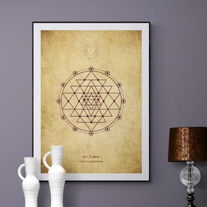 Sri Yantra, sacred geometry, Minimalist Printable wall art, INSTANT DOWNLOAD for home, office decor, gift for friends, family