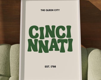 Cincinnati Typography Print | Modern Ohio Wall Art (Digital Download)