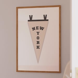 New York Vintage Pennant Flag Print | NYC Apartment Wall Art & Dorm Decor | Digital Download