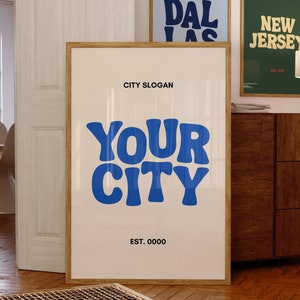 Póster de ciudad personalizado / Arte mural de ciudad vintage personalizado / Regalo de apartamento en mudanza / Descarga digital