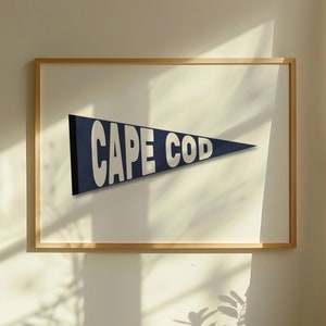 Vintage Cape Cod Wimpel Print | Cape Cod Flagge Wand Kunst | Massachusetts Stadt Kunst | Digitaler Download