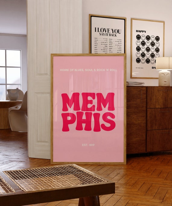 Memphis Typography Print | Pink Dorm Decor (Digital Download)